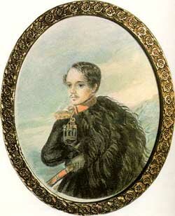 Лермонтов. Автопортрет. Акварель. (1837)